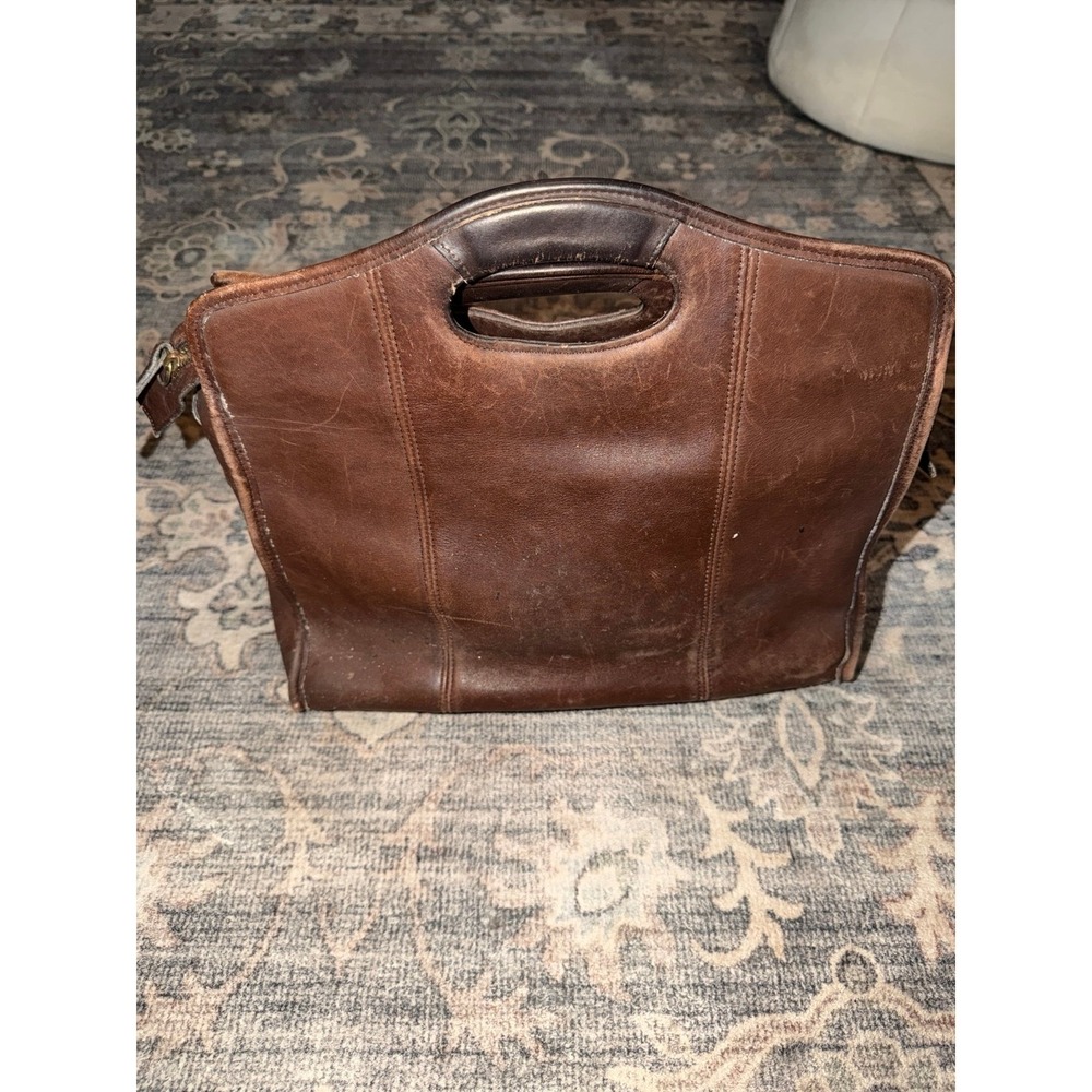 Rare Vintage Coach 9995 Brown Leather Shopper Handbag Tote Purse Crossbody - Picture 2 of 6